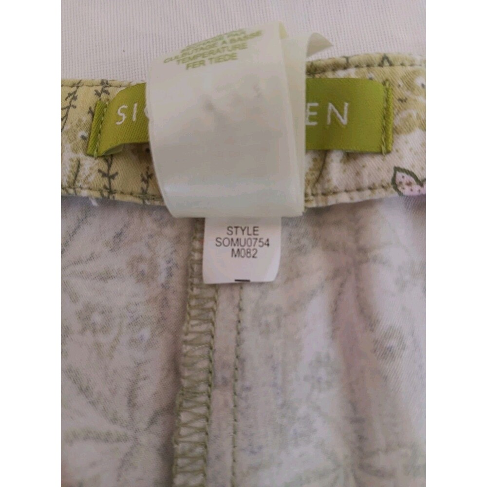 Vtg Sigrid Olsen Deco 20 Floral Pants Size 12 Side Zip Cotton Blend Straight Leg - Picture 12 of 14